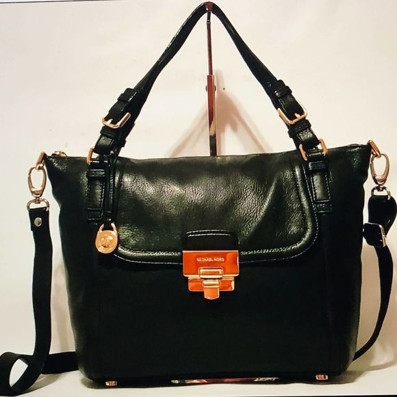 Michael Kors Black Satchel Handbag, EUC - Picture 1 of 16